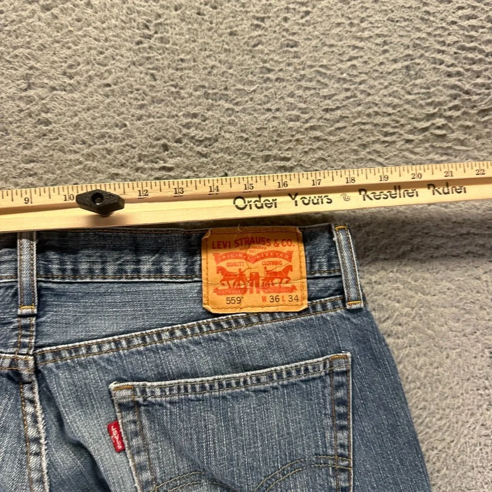 Levi's 559 Jeans Men's 36x32 Blue Cotton Denim Straight Faded Travel Workwear